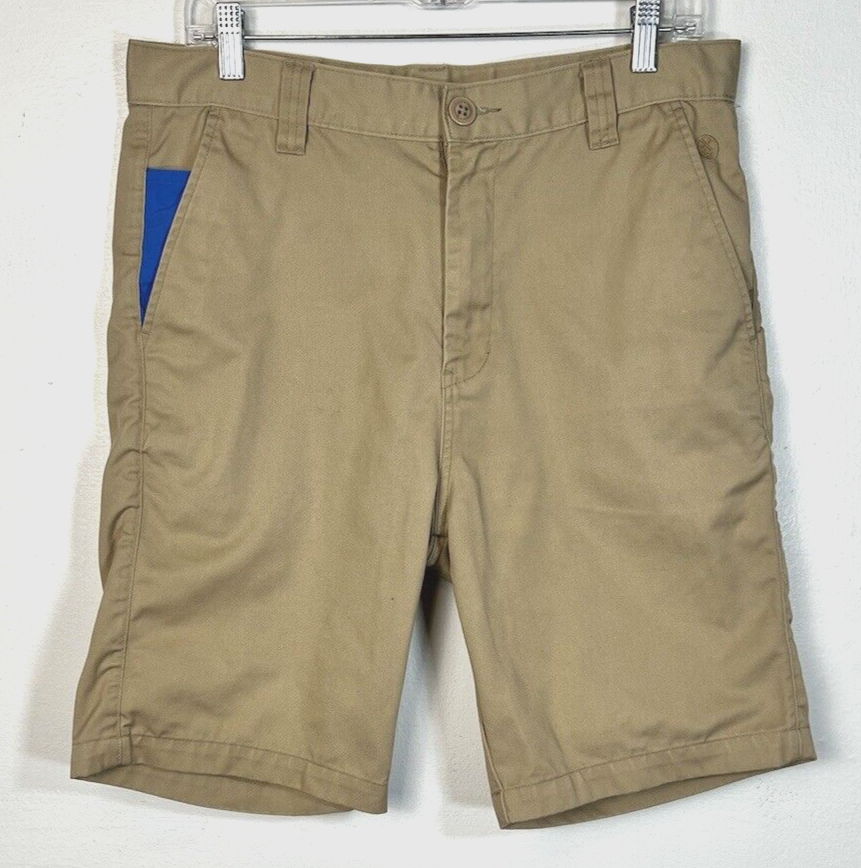 Fingercroxx Men's Large Tan Khaki Cotton 35W 10L Flat Front