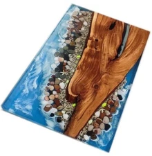Ocean Epoxy Resin River Table, dining, sofa, center table top , Walnut Table ,