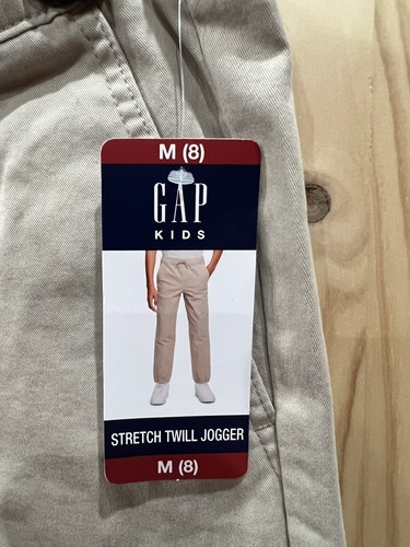 NWT Gap Stretch Twill Jogger Drawstring Khaki Boy Size 8 - Picture 6 of 7