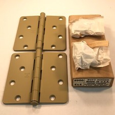 Heavy Duty Industrial Hinges Round Corners Bonderized Prime Coat Pair USA Made