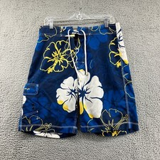 American Eagle Swim Trunks Men 34 Board Shorts Drawstring Swimwear Floral
