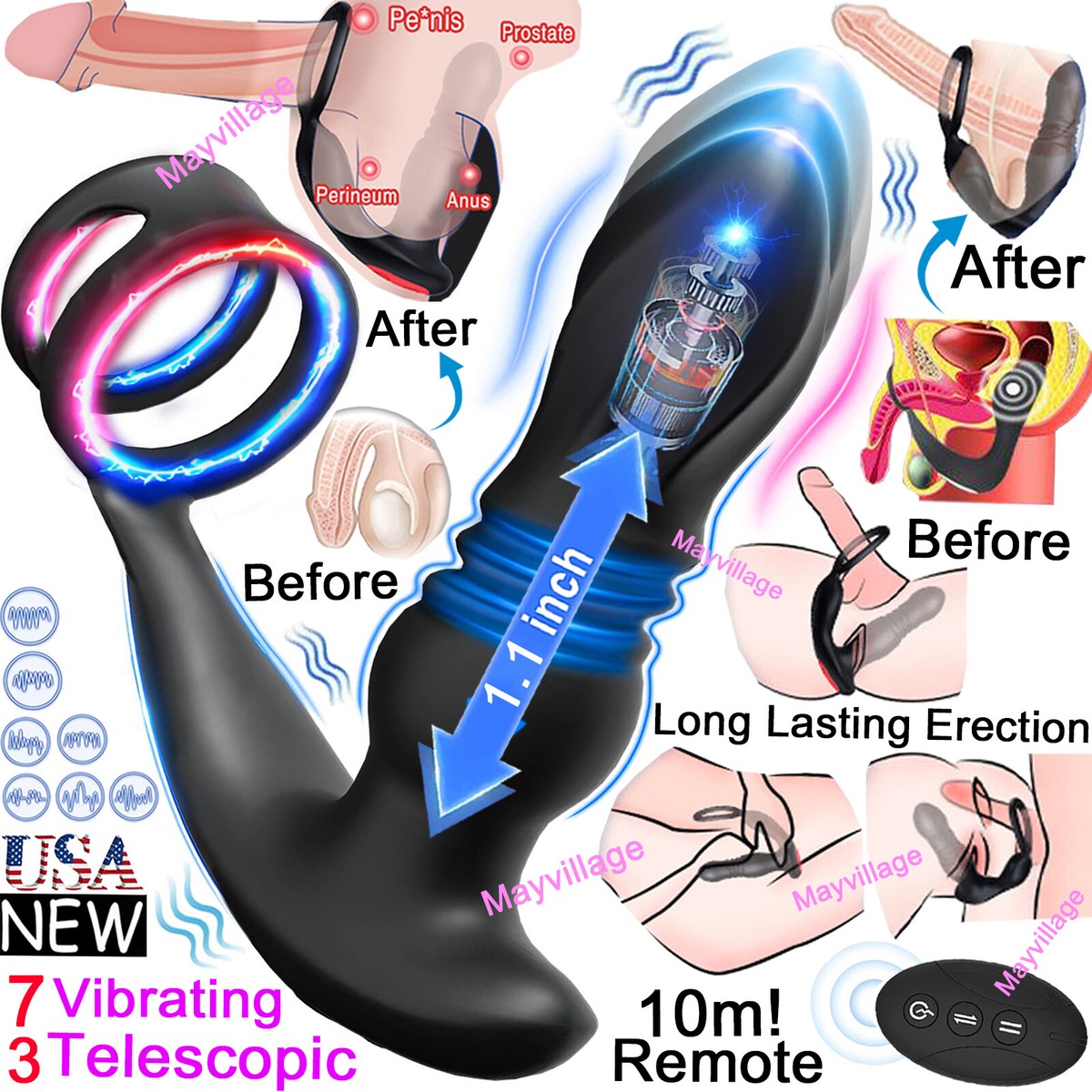 Thrusting Anal Dildo Male Prostate Massager Ring Vibrator Sex Toys for Women Men | eBay Thrusting Anal Dildo Male Prostate Massager Ring Vibrator Sex Toys for Women Men | eBay