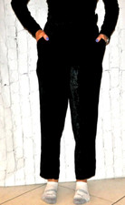 Armani Collezioni Womens Side Zip High Rise Straight Leg Pants Black Velvet 10