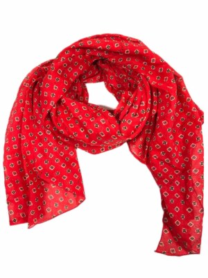FOULARD TRAPEZIO MANILA GRACE FANTASIA GEOMETRICA ROSSO I3/52