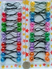 2 pack of knocker ball ELASTIC hair Scrunchie tie bead girl Ponytail Holder