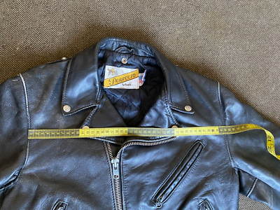 schott perfecto double rider leather black motorcycle jacket sz 38