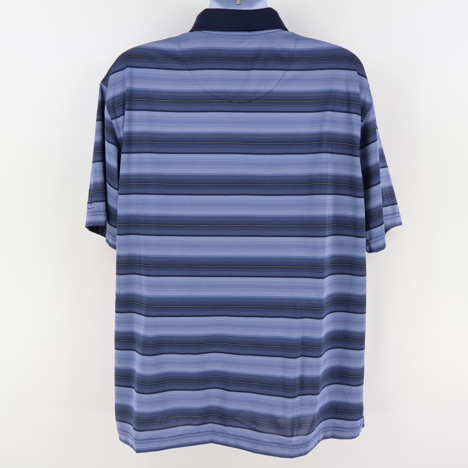 Champions Tour Polo Golf Shirt Mens Sz XXL Blue Striped 100% Polyester Athletic