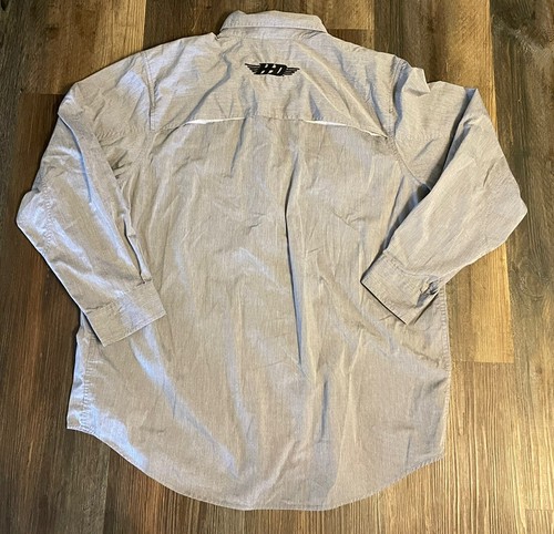 Harley Davidson Long Sleeve Button Shirt Mens XLarge Black/gray  Vented Logo - Picture 3 of 6