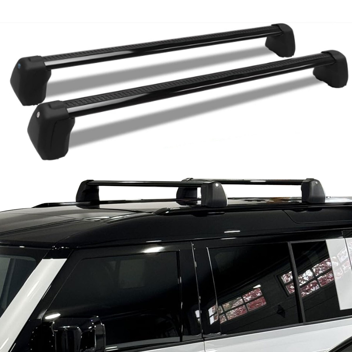 For Land Rover Defender 110 130 2020-2024 2PC Black Roof Rack