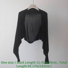 Lady Long Batwing Sleeve Bolero Open Shrug Cardigan Knitted Cropped Top Summer