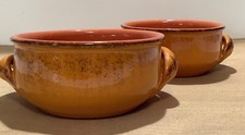  De SILVA POTTERY Double Handled Glazed Soup Bowls Made in Italy (2)