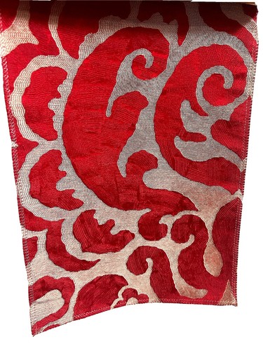 Tissu Cowtan & Tout Martinique Bleu – Lin Imprimé Damas Feuille, 7,25 Yards, 53 Cm De Large