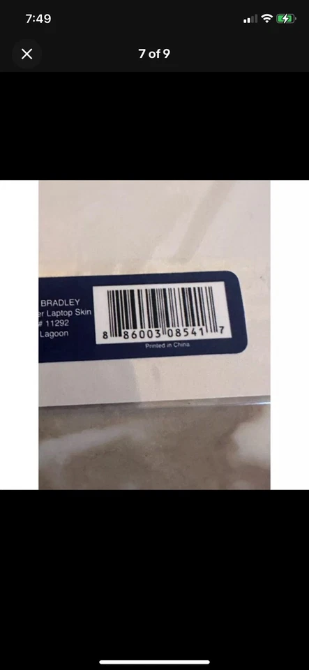 VERA BRADLEY CUBIERTA INTERIOR AJUSTABLE PORTÁTIL PIEL/CUBIERTA HASTA 17” AZUL LAGUNA NUEVO Foto 4 de 4