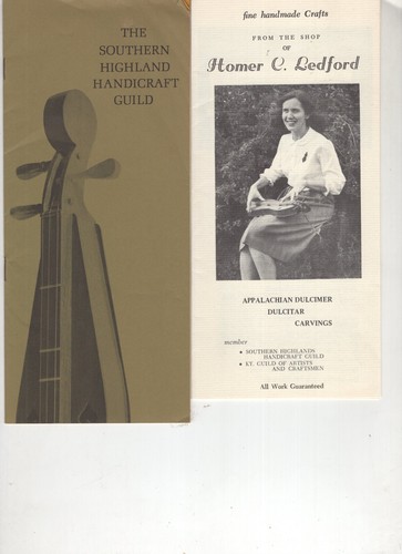 2 Dulcimer Related Brochures, So. Highlands, KY WV VA TN NC AL GA 