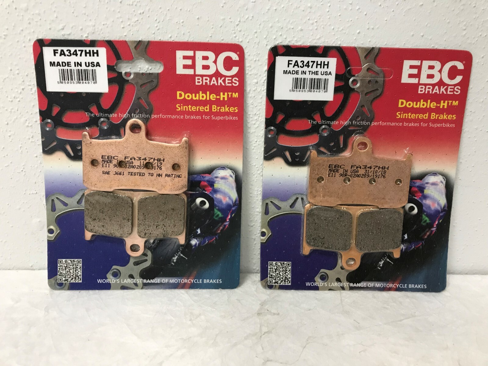 TRIUMPH SPEED TRIPLE 1050 FRONT BRAKE PADS 2005 TO 2006 EBC FA347HH SINTERED