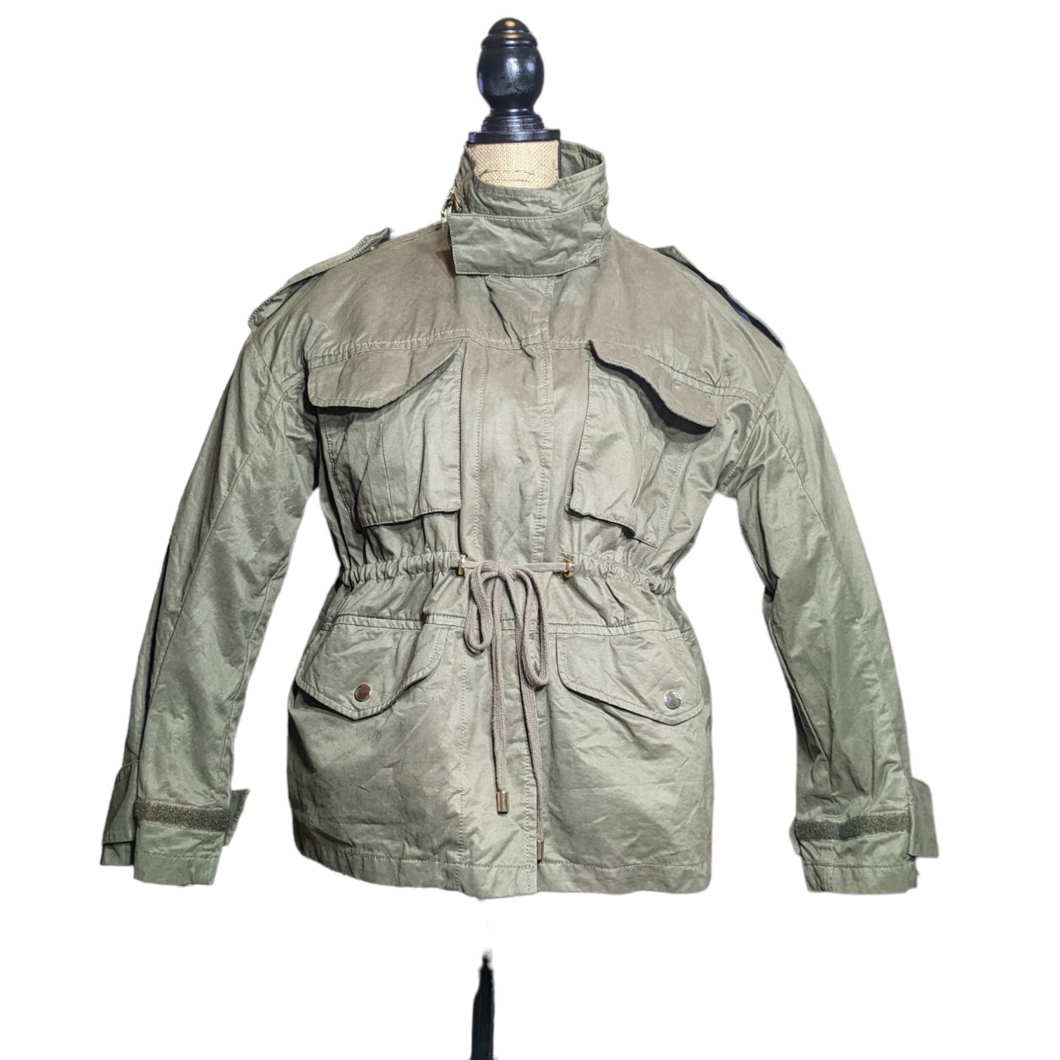 Utility Jacket 6 Oversize Olive Green Adjustable … - image 12