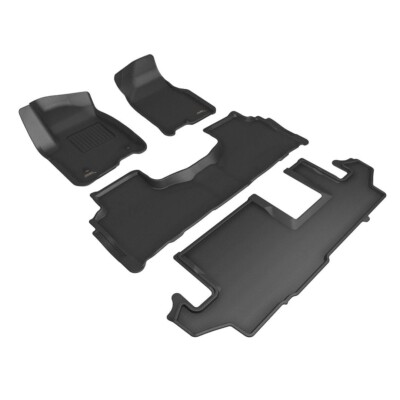 3D Front & Rear Floor Liner Weather Mats 4pc.BLACK Fits Chevy Suburban 2021-2024