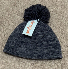 Cat  Jack Toddler Blue Beanie Fleece Lined Winter Hat With Ball 12-24M