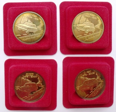 POLAND ORLEN 4 COINS SET POLISH HISTORICAL CARS SYRENA FIAT POLONEZ IN ...