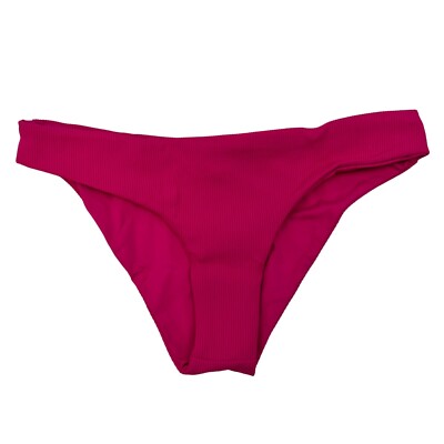 L*Space Women s Sandy Bikini Bottom Classic Fuchsia Ribbed Sz XS New