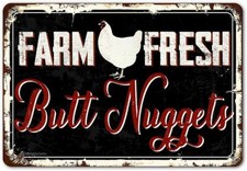 FARM FRESH EGGS FUNNY ALL WEATHER METAL SIGN 8"X12" CHICKEN COOP KITCHEN DECOR