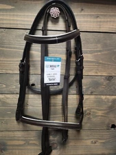 EQUIROYAL BROWN PADDED DRESSAGE BRIDLE NWT
