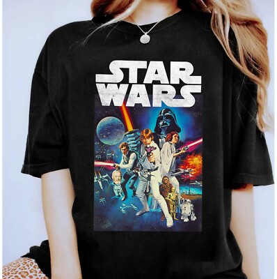 Star Wars Vintage Cast Poster T-Shirt Unisex Adult T-shirt Kid Tee