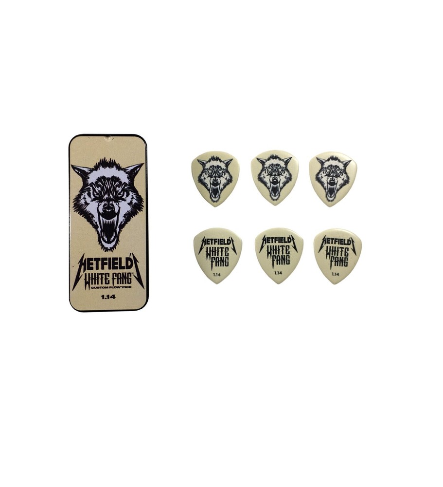 James Hetfield White Fang Dunlop Guitar Picks 1.14mm 6-Pack Tin