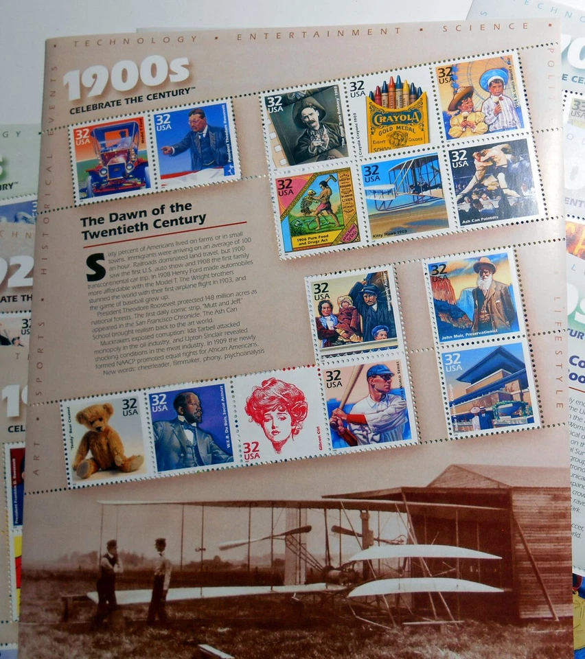 1998 CTC Celebrate the Century Sc 3182-3191 set of 10 MNH sheets of 15 CV $123 - Image 4 of 4