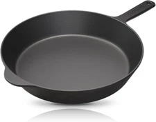 12 Inch Lightweight Pre-Seasoned Cast Iron Skillet - Smooth Polished Surface, Ea