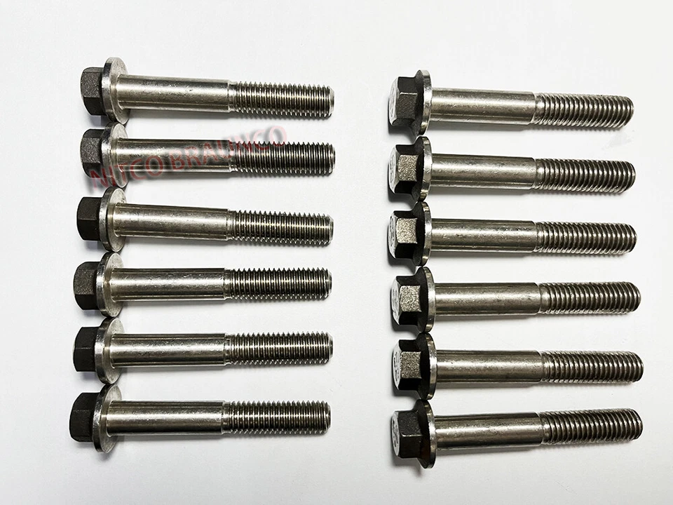 Stainless steel Exhaust Manifold bolts Qty 12 for Dodge Cummins 5.9L 6BT 6.7 12V - Image 2 of 3