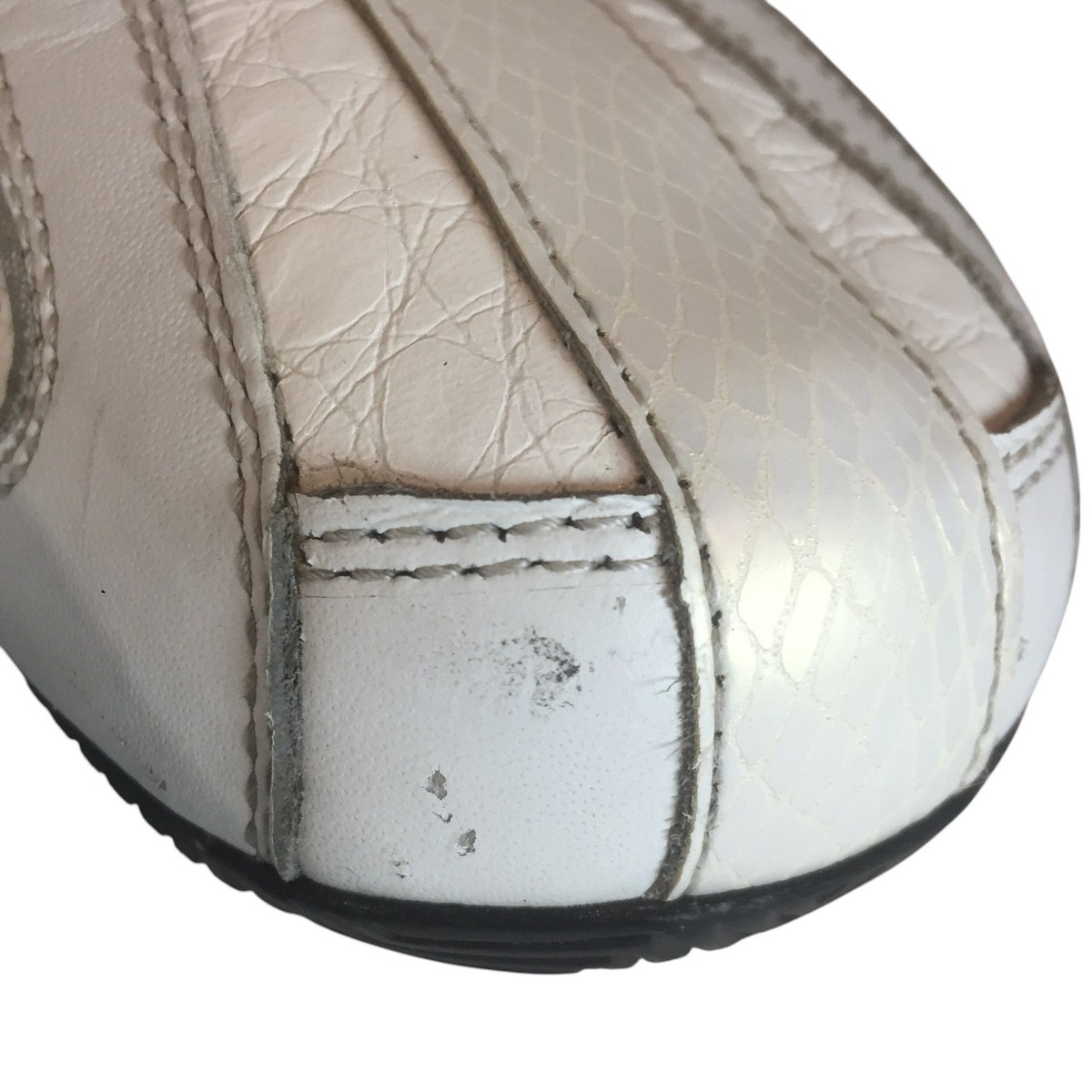 310 Motoring Mens Vintage Shoes Sz 13 White Gray Low Top Leather SN 31085 No Box 310 Motoring Men main image 2