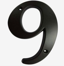 Gatehouse 5" Zinc Alloy House Number, 9, Black Matte, Includes 2 Screws
