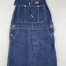 DICKIES MEN BLUE DENIM BIB OVERALLS SIZE 38W x 30L, MADE IN THE USA, NEW W/TAGS
