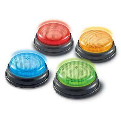 Buzzers Lumineux Learning Minds – Pack De 4 Pour Quiz Et Jeux – Réponse Son Et Lumière