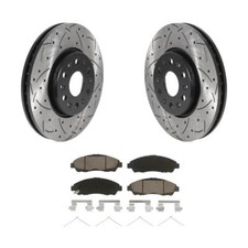[Front] Drill Slot Brake Rotor Ceramic Pad Kit For Chevrolet Traverse GMC Acadia