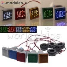 AC50V-380V 0-100A Digital LED Dual Display Voltmeter Ammeter Voltage Gauge Meter