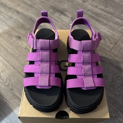 UGG K Ashton Multistrap Kids Sandals Size 2 Purple Leather