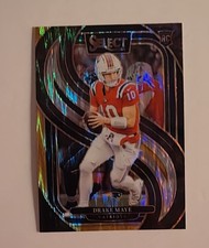 2024 Panini Select Premier Level Drake Maye #113 Blue & Yellow Shock Prizm (RC)