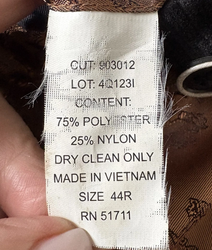 Andrew Fezza Assets Black Ribbed Velvet Blazer Jacket Sport Coat Mens 44R (J) - Image 4 of 4