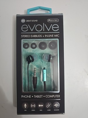 Sentry Evolve Earbuds Stereo Earbuds With In-Line Mic