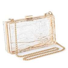 Womens Clear Purse Acrylic Evening Bags clear clutch purse Ripple Shaped Vint...