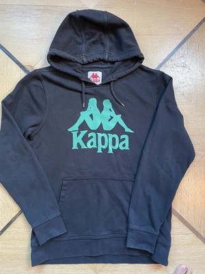 Kappa Hoodie Schwarz Grün Logo Streetwear Sweatshirt M