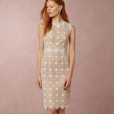 BHLDN Sara Emanuel Myla White Lace Sheath Dress Size 6