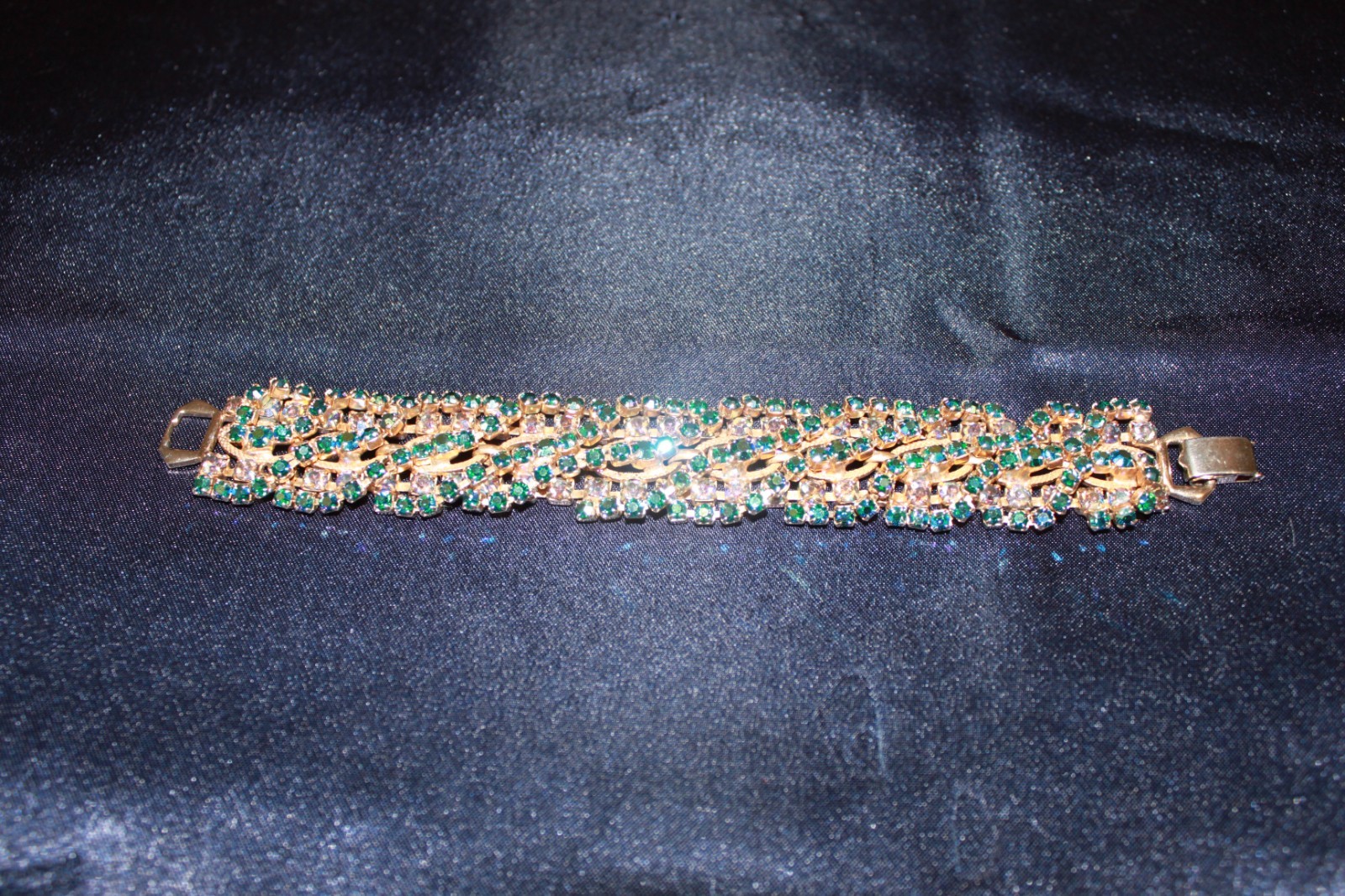 VINTAGE ALICE CAVINESS BRACELET RHINESTONE BLUE/ AQUA