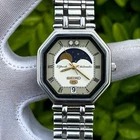Vintage Seiko 5 Automatic Moon Phase Octagonal Roman Dial Japan Watch 6347-5010