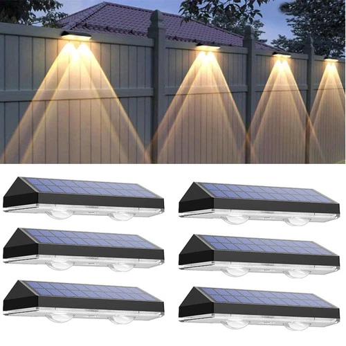 2-6x Outdoor LED Solar Power Fence Lights Deck Door Wall Stair Step Garden Lamps