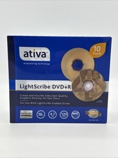 NEW Ativa Lightscribe DVD+R 16x 120 Min 4.7 GB Pack Of 10 Brand New Sealed