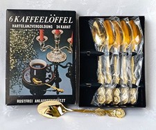 6 Kaffeelöffel 24 Karat Hartglanzvergoldet Hildesheimer Rose Anlaufgeschützt
