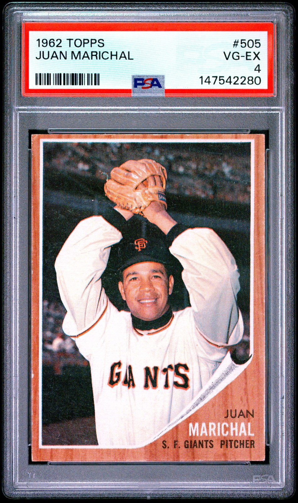 1962 TOPPS #505 JUAN MARICHAL PSA 4